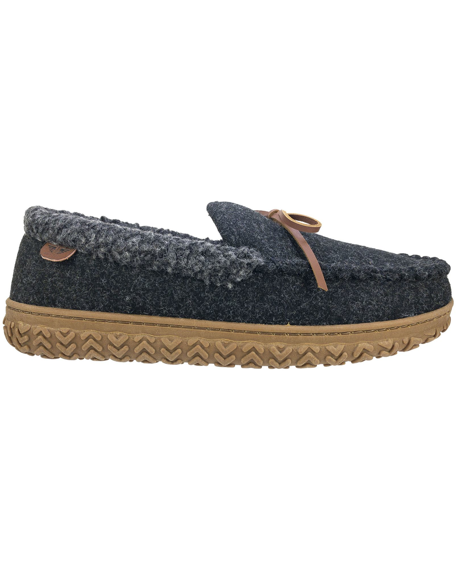 (image for) Ingenious Rolled Collar Wool Moccasin Slippers